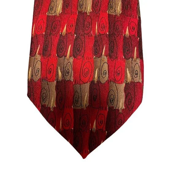 Men's Necktie J Garcia Tie Red's & Gold's 100% Silk 61" - Picture 2 of 4